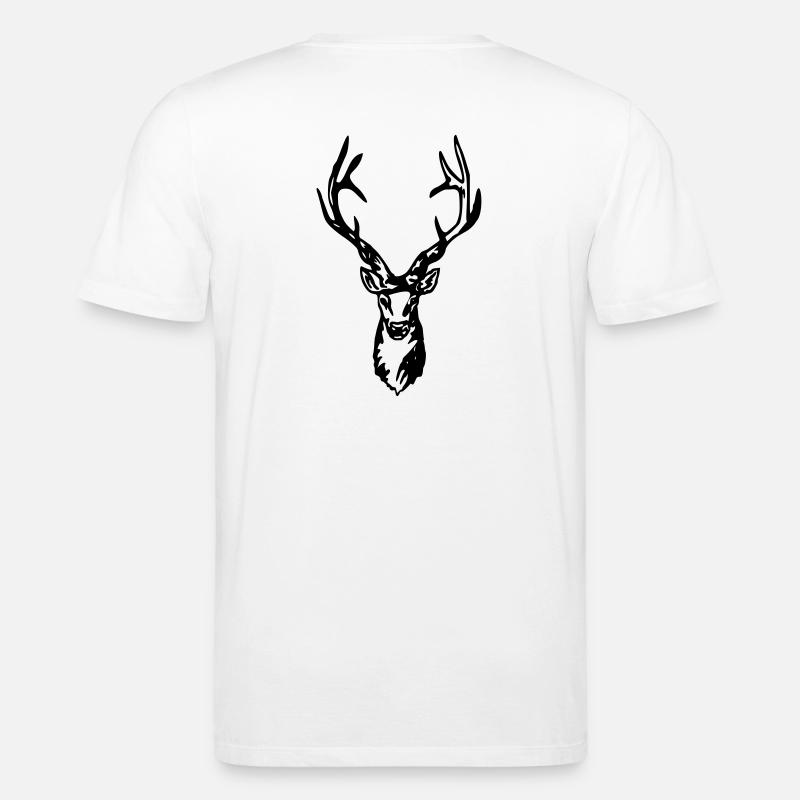 Hirsch - Hirschkopf - Hirschgeweih - Stanley/Stella Unisex Bio-T-Shirt CREATOR  - Weiß