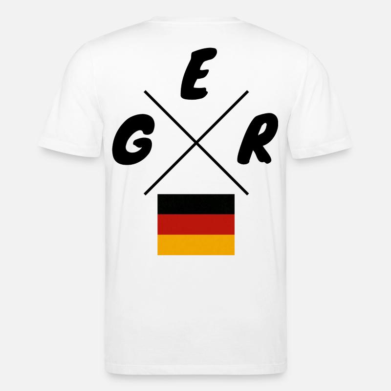 Deutsche Flaggen GER Schriftzug - Stanley/Stella Unisex Bio-T-Shirt CREATOR  - Weiß