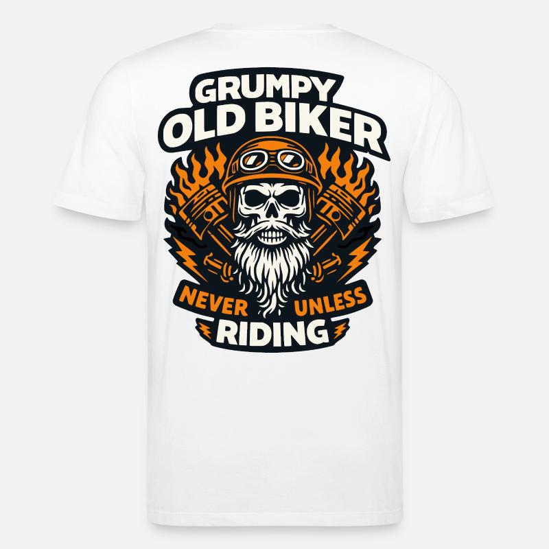 Grummeliger Alter Biker - Stanley/Stella Unisex Bio-T-Shirt CREATOR  - Weiß