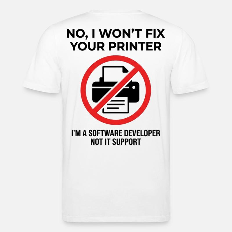 Programmer: not IT support - Stanley/Stella CREATOR Unisex Organic T-Shirt - white