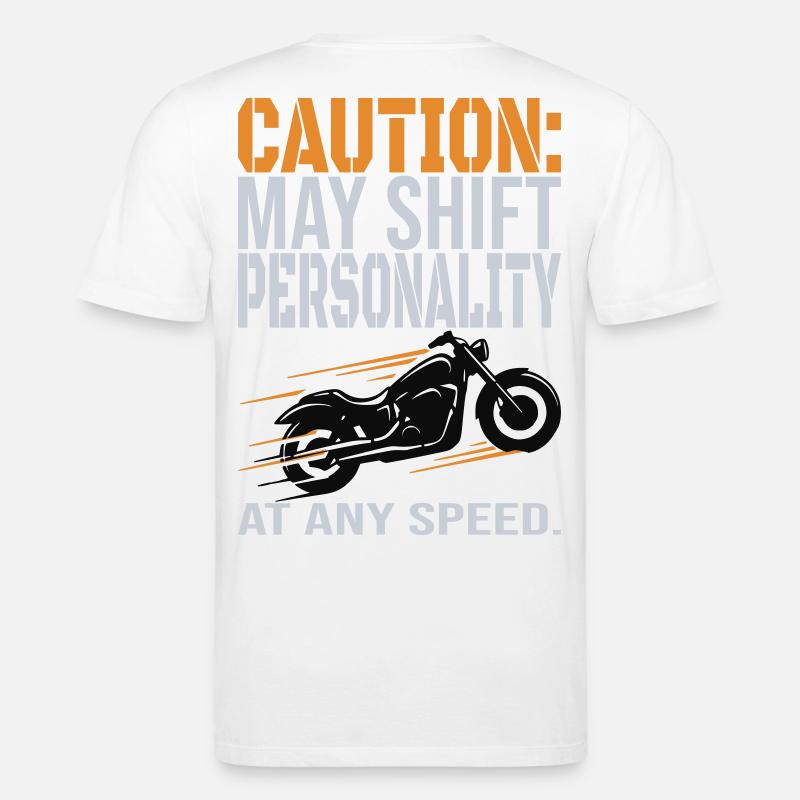 Caution – Personality Shift Biker Design - Stanley/Stella Unisex Bio-T-Shirt CREATOR - Weiß