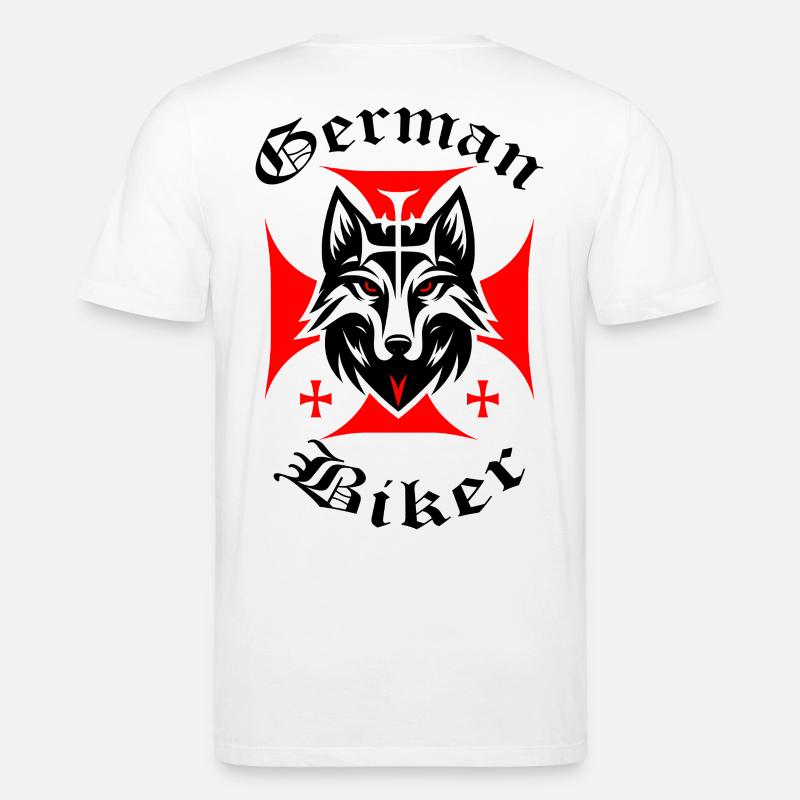 Roter Wolf - German Biker - Stanley/Stella Unisex Bio-T-Shirt CREATOR  - Weiß