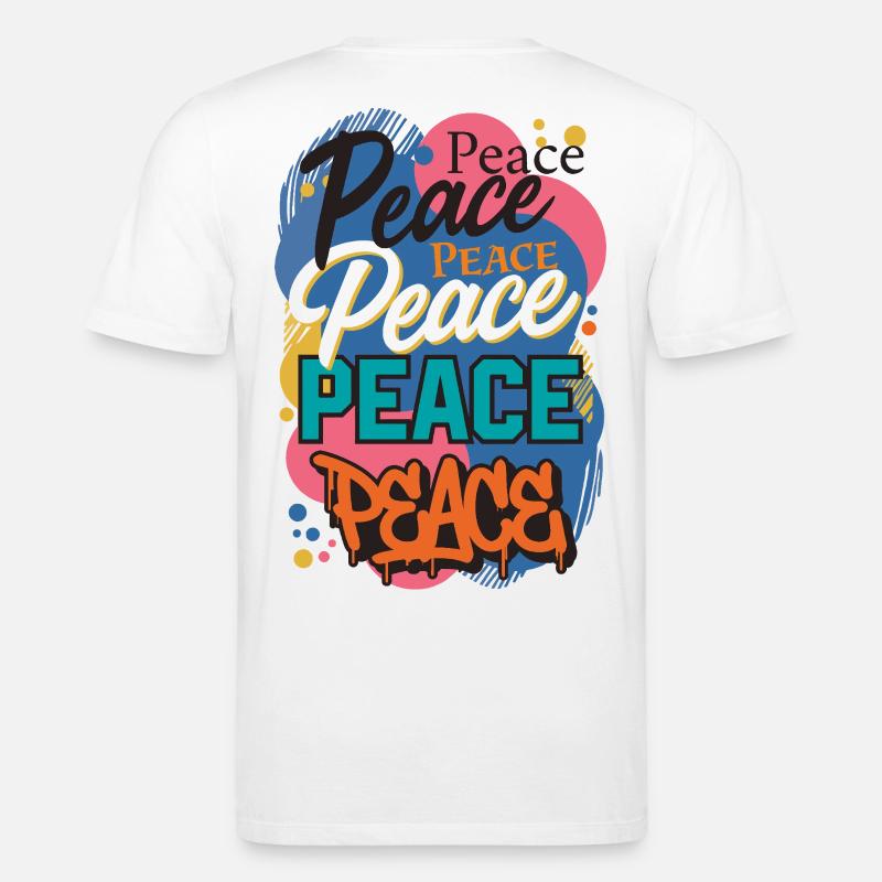 Peace als Graffiti - Stanley/Stella Unisex Bio-T-Shirt CREATOR - Weiß