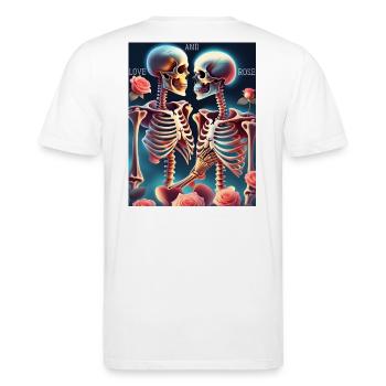 Unisex 'Romantische Rose' - Stanley/Stella Unisex Bio-T-Shirt CREATOR  - Weiß - Hinten - Michal (187cm)