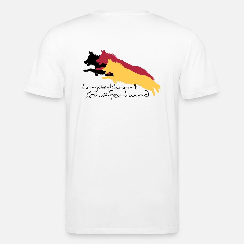 langstockhaar schäferhund - Stanley/Stella Unisex Bio-T-Shirt CREATOR  - Weiß