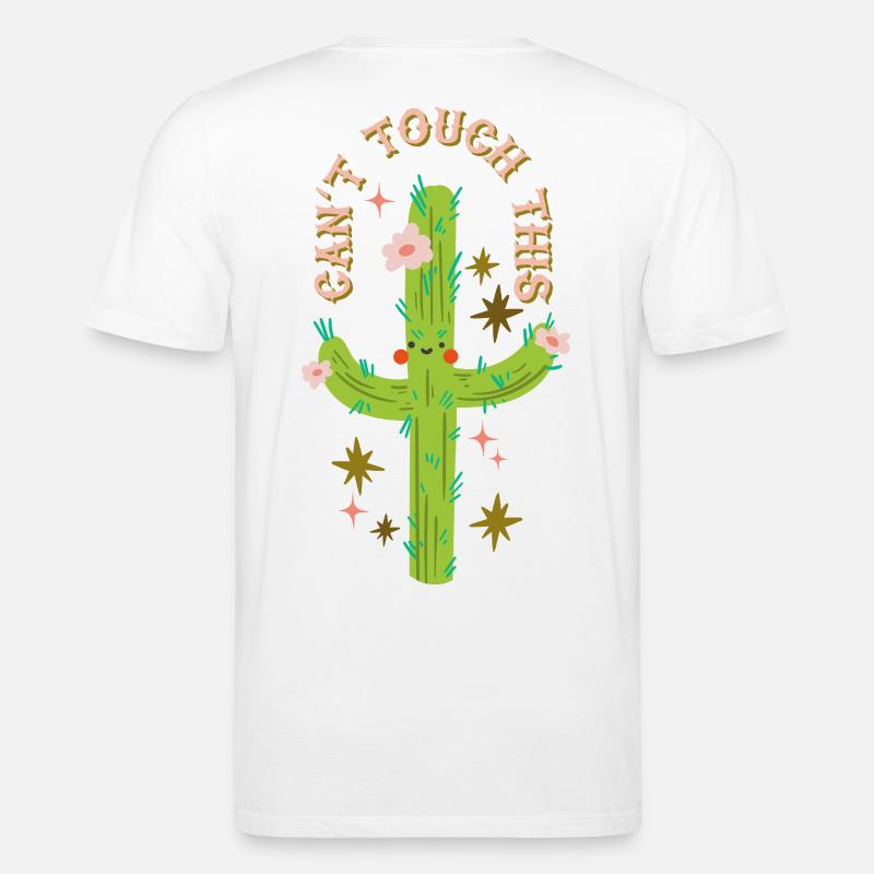 Can't touch this - Prickly cactus design - Stanley/Stella CREATOR Unisex Organic T-Shirt - white