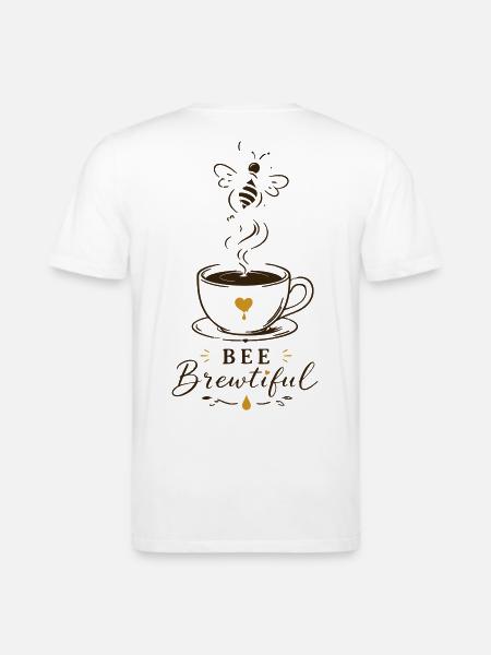 BEE Brewtiful Coffee Mug Design - Stanley/Stella CREATOR Unisex Organic T-Shirt - white