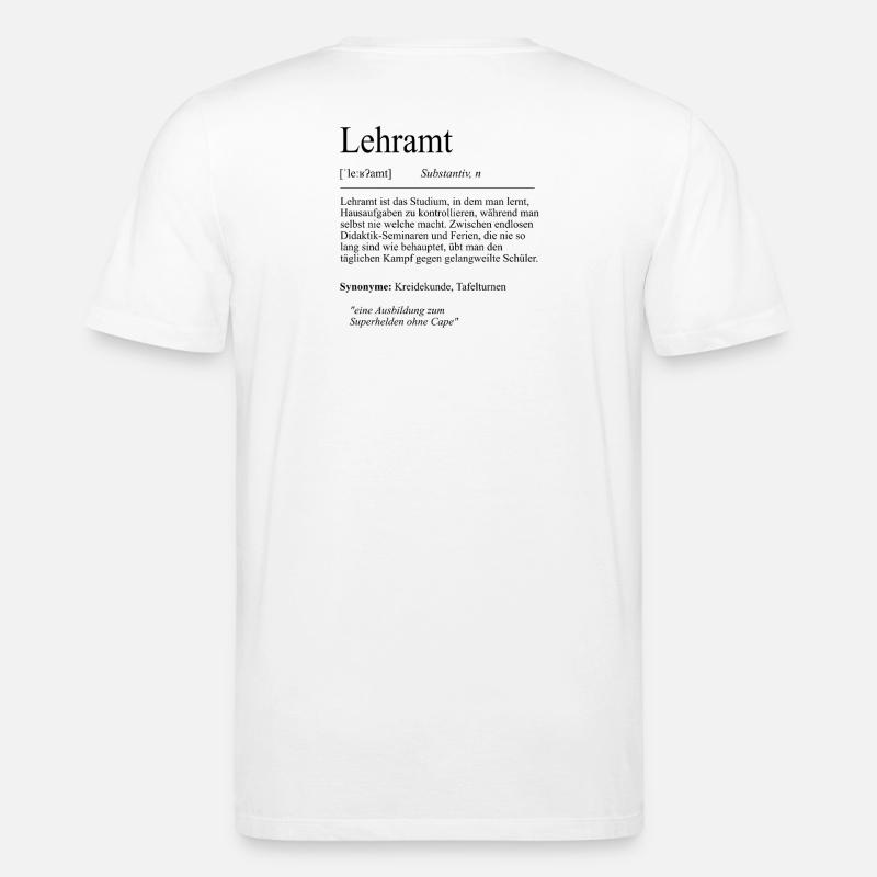 Unispruch "Lehramt" Student Geschenk, Studenten - Stanley/Stella Unisex Bio-T-Shirt CREATOR  - Weiß