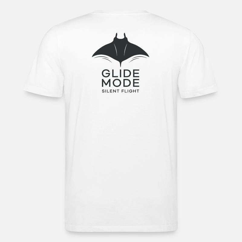 GLIDE MODE – minimalistische Mantarochen-Silhouett - Stanley/Stella Unisex Bio-T-Shirt CREATOR  - Weiß