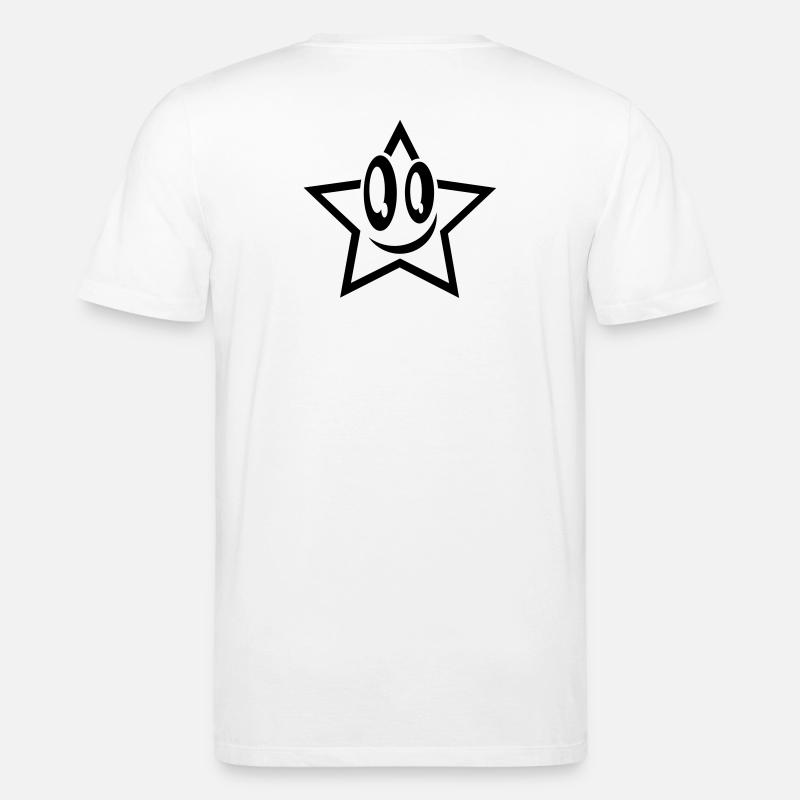 lachender stern gesicht star - Stanley/Stella Unisex Bio-T-Shirt CREATOR  - Weiß
