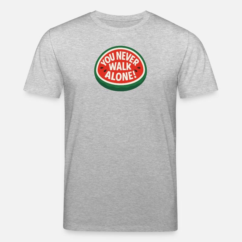 On ne marche jamais seul - Pastèque - T-shirt bio CREATOR Stanley/Stella Unisexe - gris chiné