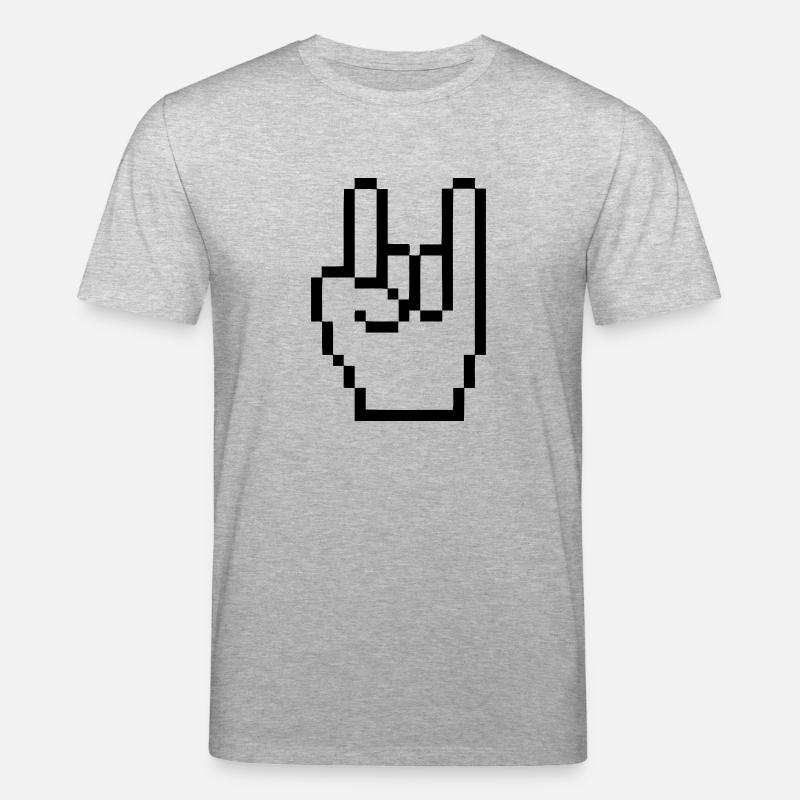 Handzeichen Cursor Rock - Stanley/Stella Unisex Bio-T-Shirt CREATOR  - Grau meliert