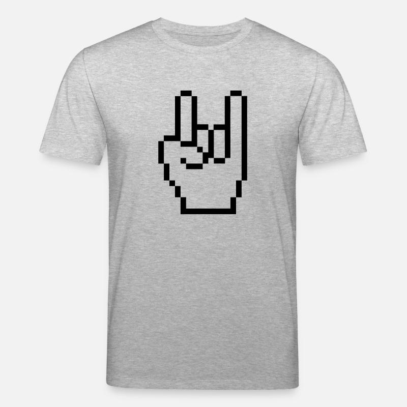 rock_computer_hand_01 - T-shirt bio CREATOR Stanley/Stella Unisexe - gris chiné