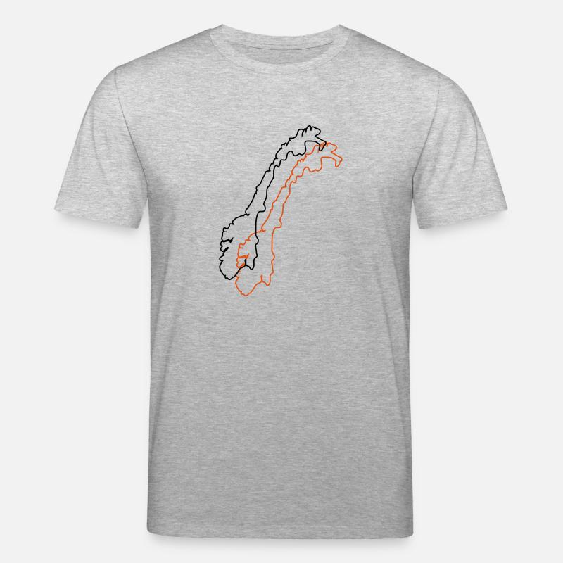 norway map - Stanley/Stella Unisex Bio-T-Shirt CREATOR  - Grau meliert