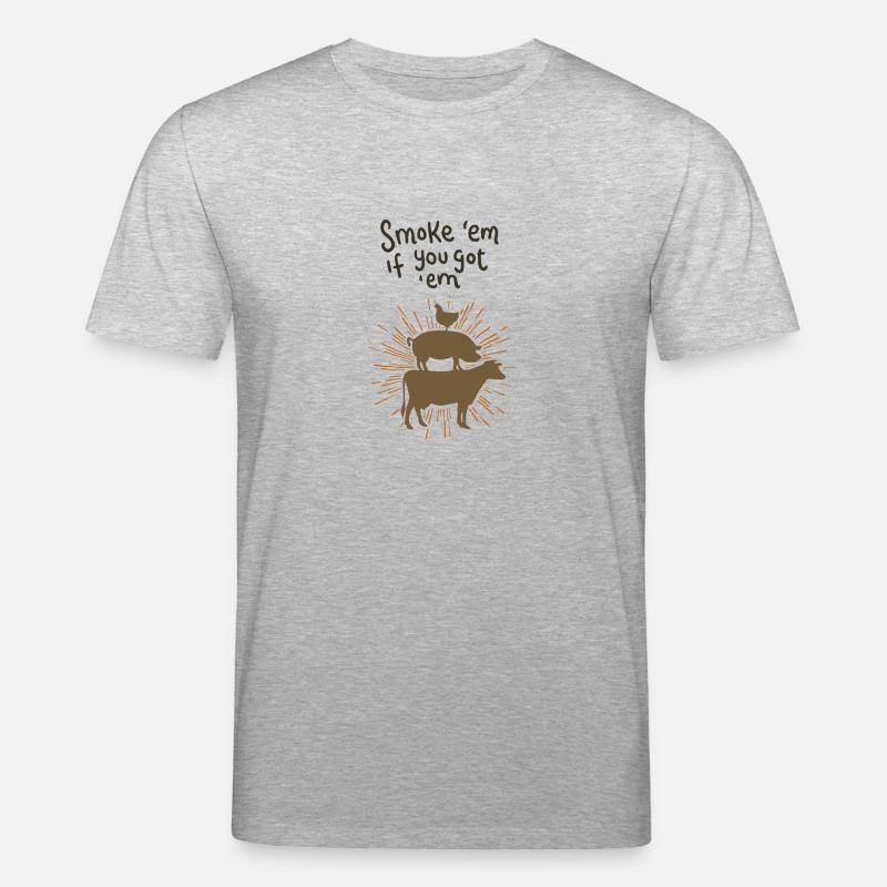 Lecker Fleisch für den Grill - Stanley/Stella Unisex Bio-T-Shirt CREATOR  - Grau meliert