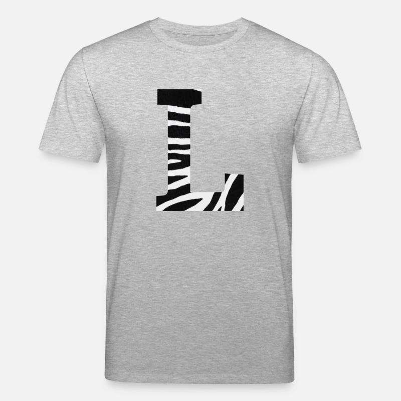 Buchstabe l Zebra - Stanley/Stella Unisex Bio-T-Shirt CREATOR  - Grau meliert