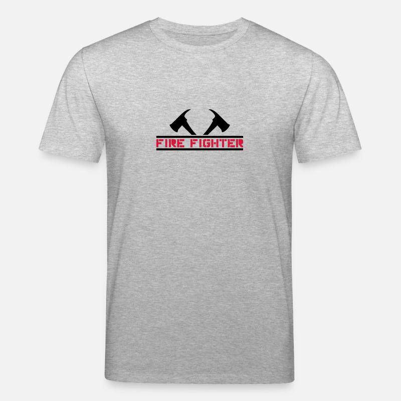 pompier de feu 2 axes - T-shirt bio CREATOR Stanley/Stella Unisexe - gris chiné