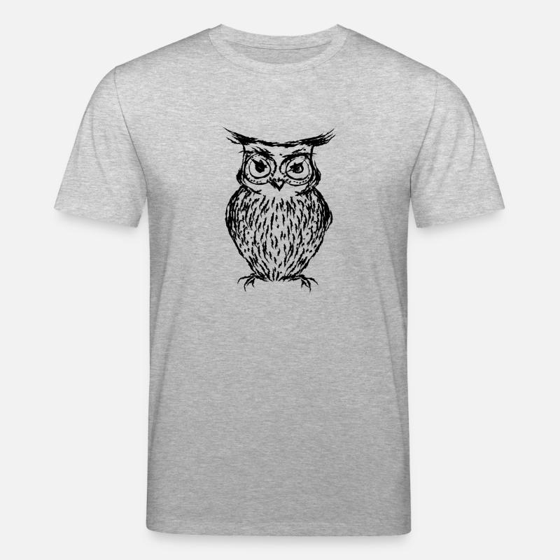 Black owl - Stanley/Stella Unisex Bio-T-Shirt CREATOR  - Grau meliert