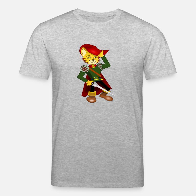 Gestiefelter Kater. Geschenkidee - Stanley/Stella Unisex Bio-T-Shirt CREATOR  - Grau meliert