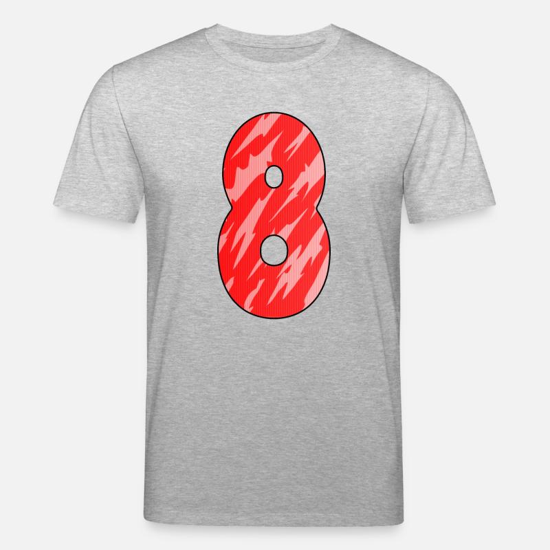 8 Rot Muster - Stanley/Stella Unisex Bio-T-Shirt CREATOR  - Grau meliert