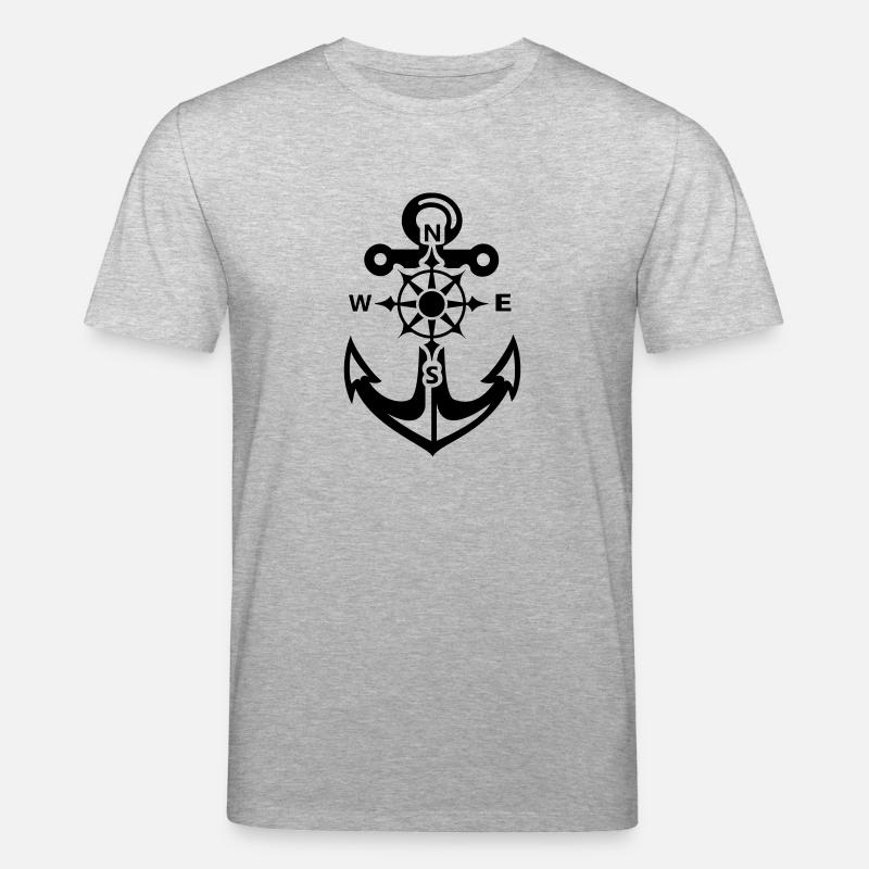 Anker + Kompass - Stanley/Stella Unisex Bio-T-Shirt CREATOR  - Grau meliert