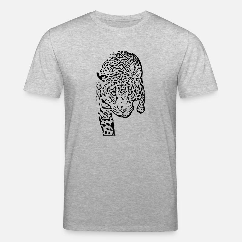 leopard schwarz schwarzer Leopard - Stanley/Stella Unisex Bio-T-Shirt CREATOR  - Grau meliert