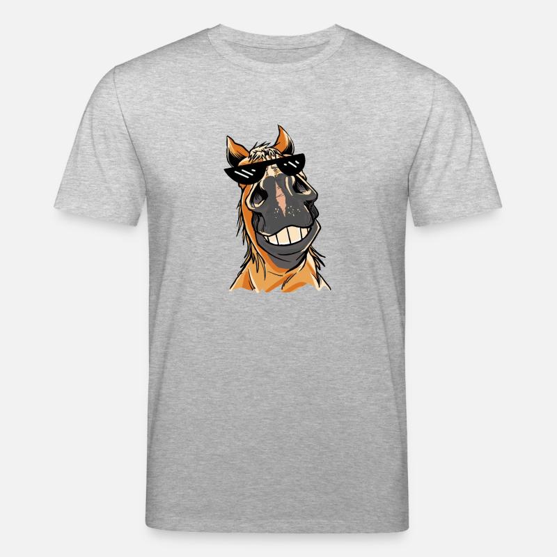 Meme Pferd Pferde Brille Sonnenbrille - Stanley/Stella Unisex Bio-T-Shirt CREATOR  - Grau meliert