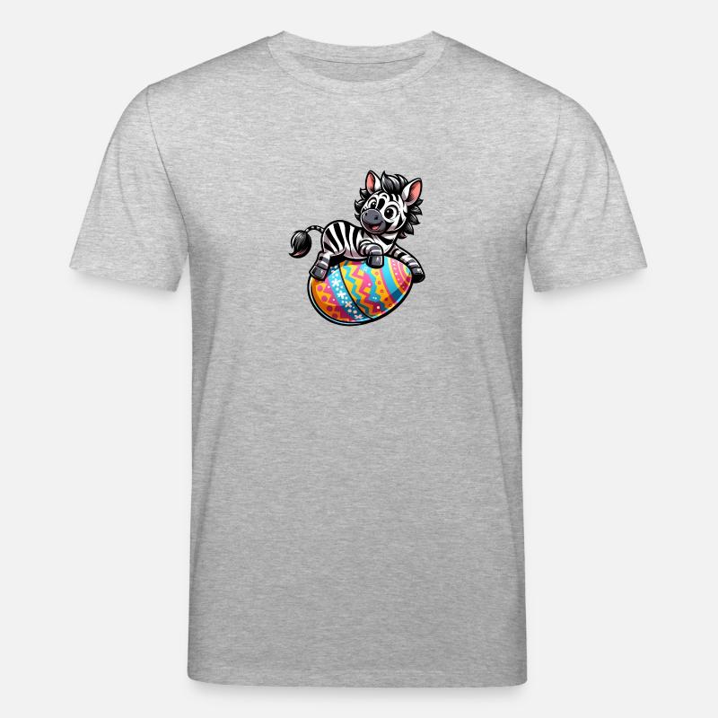 Easter Zebra Easter Egg Comic - Stanley/Stella CREATOR Unisex Organic T-Shirt - heather grey