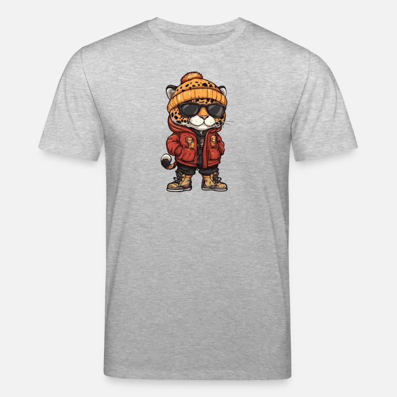 Bande dessinée d’hiver léopard - T-shirt bio CREATOR Stanley/Stella Unisexe - gris chiné