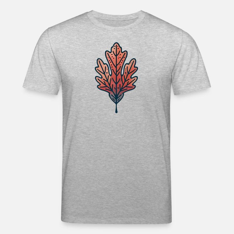 Rustikale Herbstblatt-Illustration - Stanley/Stella Unisex Bio-T-Shirt CREATOR  - Grau meliert