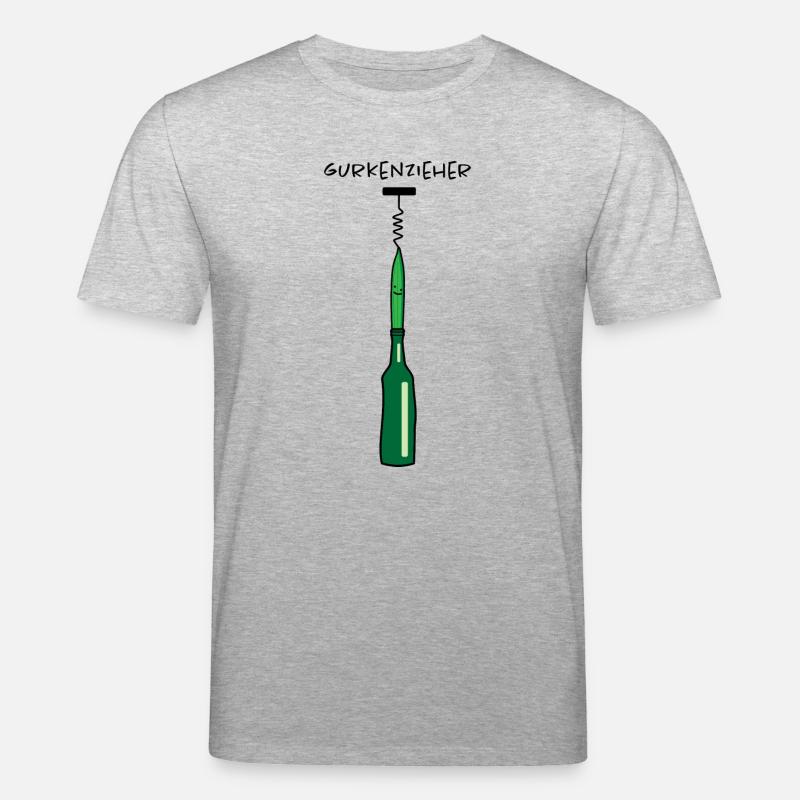 Gurke mit Korkenzieher (a) - Stanley/Stella Unisex Bio-T-Shirt CREATOR  - Grau meliert