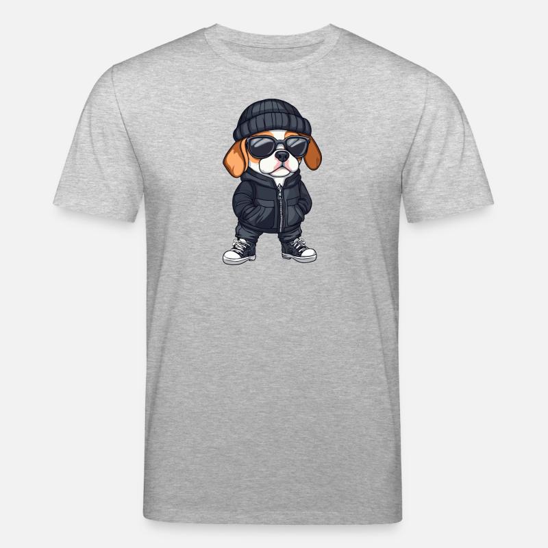 Beagle Hund Winter Comic - Stanley/Stella Unisex Bio-T-Shirt CREATOR  - Grau meliert