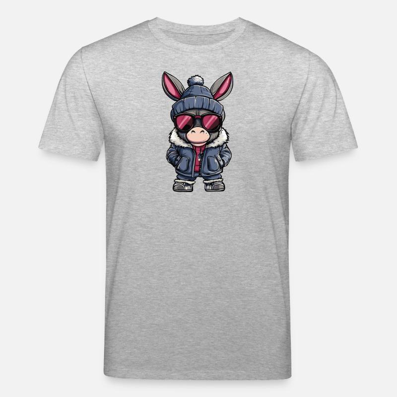 Esel Winter - Stanley/Stella Unisex Bio-T-Shirt CREATOR  - Grau meliert