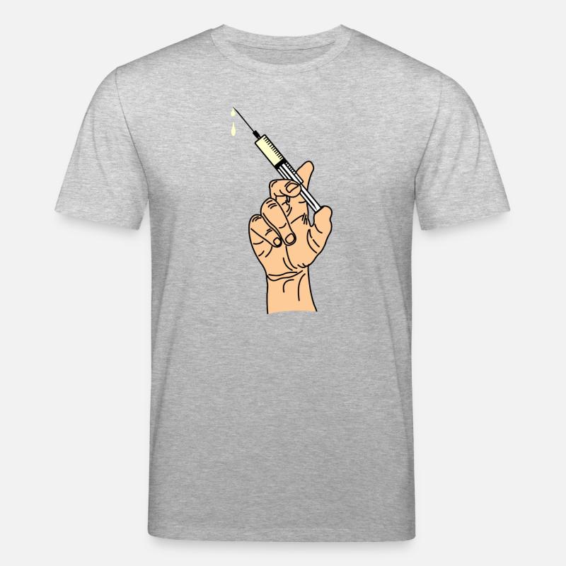 Main avec seringue d’évacuation 5 - T-shirt bio CREATOR Stanley/Stella Unisexe - gris chiné