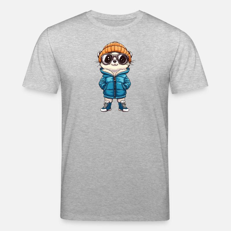 Erdmännchen Winter - Stanley/Stella Unisex Bio-T-Shirt CREATOR  - Grau meliert