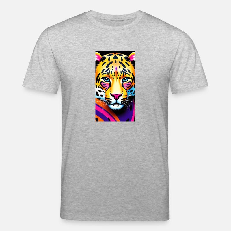 Leopard Front 1 - Stanley/Stella Unisex Bio-T-Shirt CREATOR  - Grau meliert