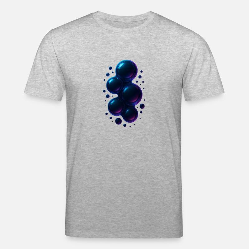 3d Bubbles Blue - Stanley/Stella Unisex Bio-T-Shirt CREATOR  - Grau meliert