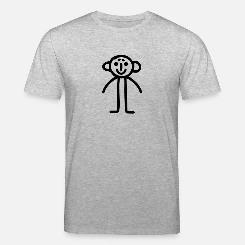 Strichmännchen Kinderbild - Stanley/Stella Unisex Bio-T-Shirt CREATOR  - Grau meliert