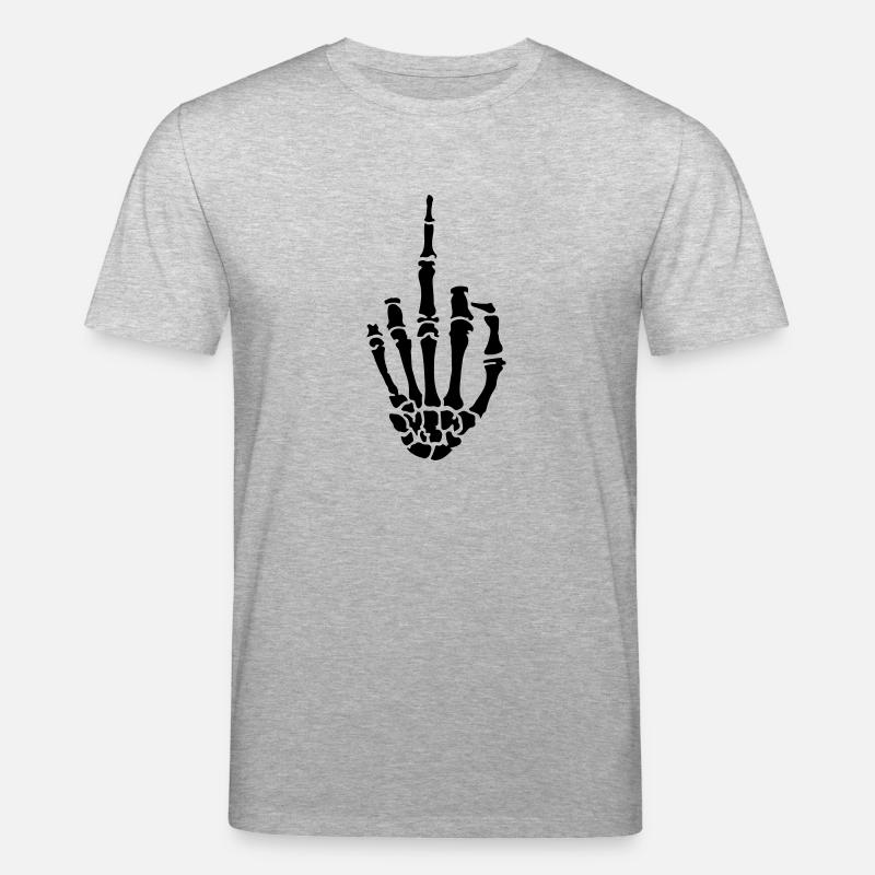 middle finger skull - Stanley/Stella Unisex Bio-T-Shirt CREATOR  - Grau meliert
