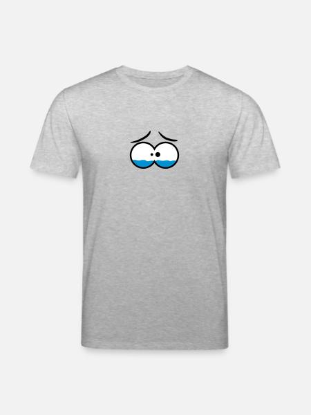Sad Crying Comic Eyes - Stanley/Stella CREATOR Unisex Organic T-Shirt - heather grey