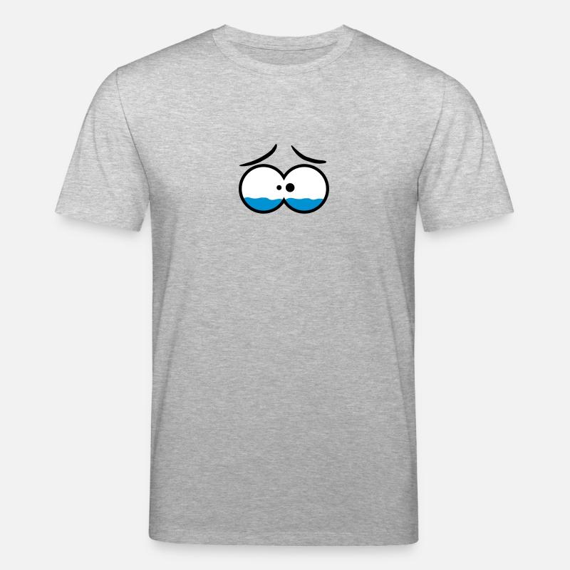 Sad Crying Comic Eyes - Stanley/Stella Unisex Bio-T-Shirt CREATOR - Grau meliert