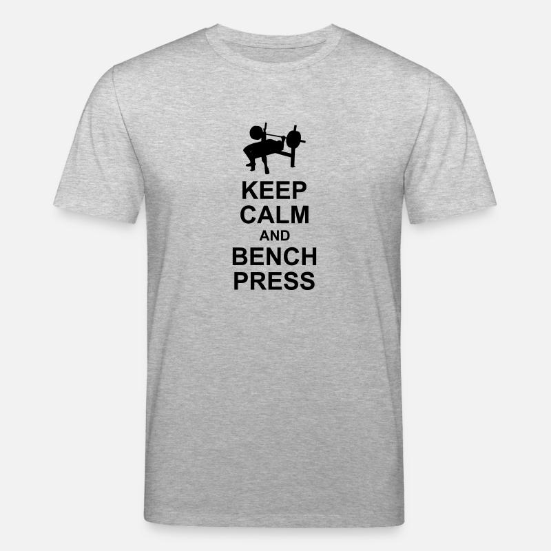 Keep Calm and Bench Press - Stanley/Stella Unisex Bio-T-Shirt CREATOR  - Grau meliert