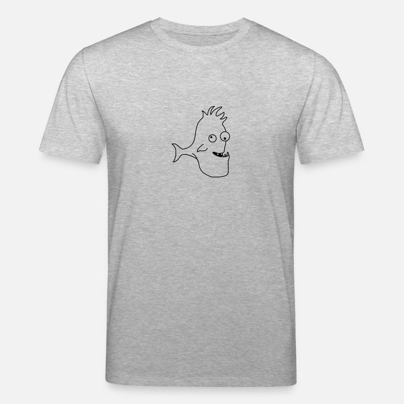 Stupid Crazy Comic Fish - Stanley/Stella Unisex Bio-T-Shirt CREATOR - Grau meliert