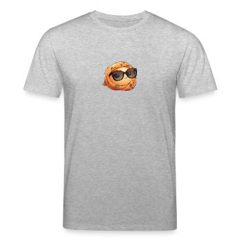 Kawaii Orange/Pêche avec foulard et lunettes - - T-shirt bio CREATOR Stanley/Stella Unisexe - gris chiné - Devant - Alina (178cm) & Michal (187cm)