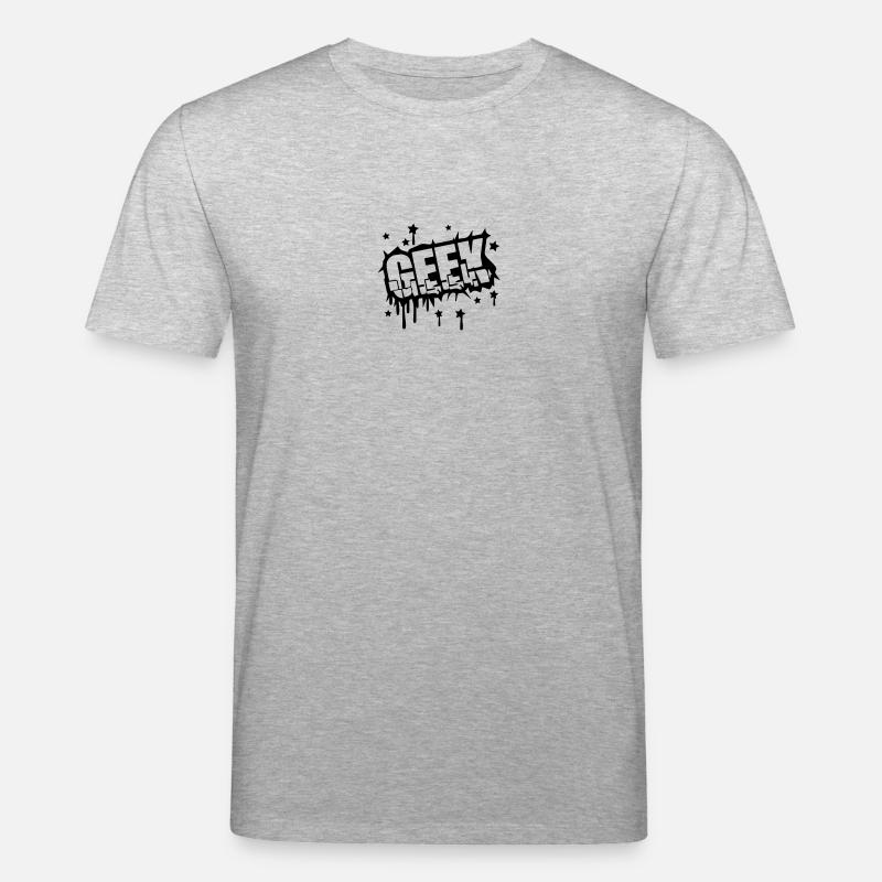 Geek Zerbrochenes Graffiti Design - Stanley/Stella CREATOR Unisex Organic T-Shirt - heather grey