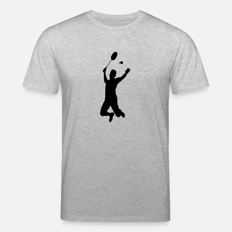 badminton silhouette - Stanley/Stella Unisex Bio-T-Shirt CREATOR  - Grau meliert