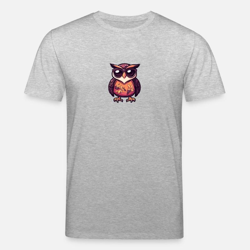Eule Comic Cool Sommer - Stanley/Stella Unisex Bio-T-Shirt CREATOR  - Grau meliert
