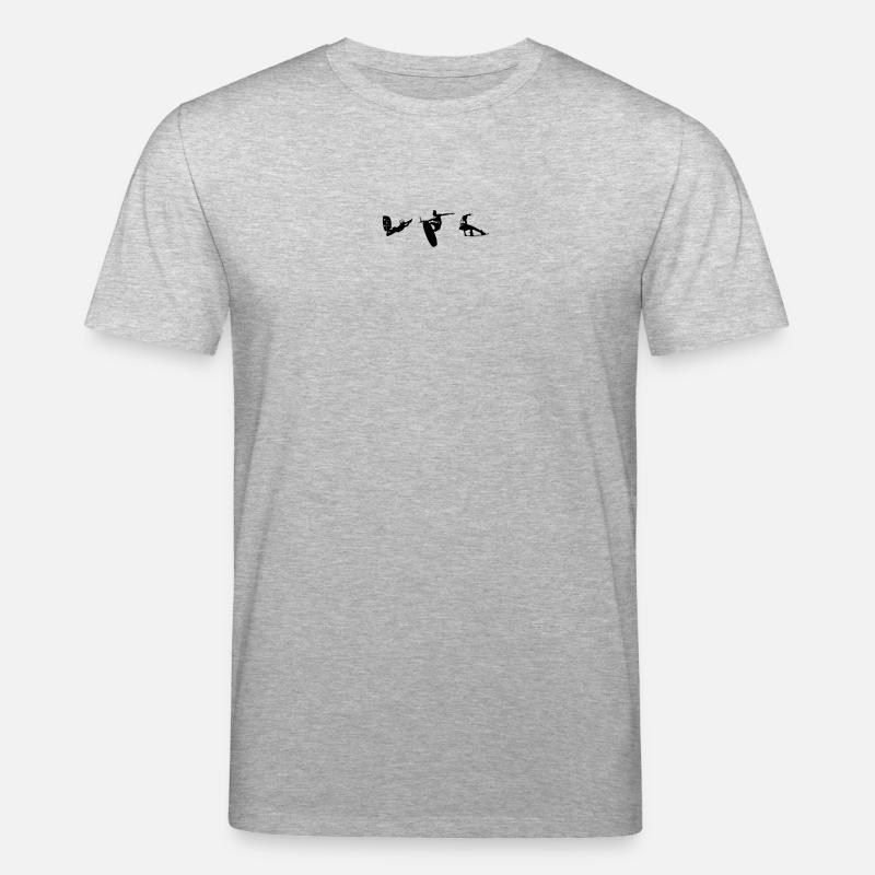 Wakeboarder wakeboarding in action - Stanley/Stella Unisex Bio-T-Shirt CREATOR - Grau meliert