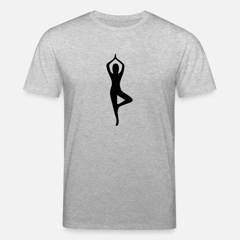 Yoga Pose Silhouette - Stanley/Stella Unisex Bio-T-Shirt CREATOR  - Grau meliert