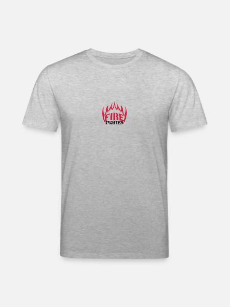 Fire flames firefighter - Stanley/Stella CREATOR Unisex Organic T-Shirt - heather grey